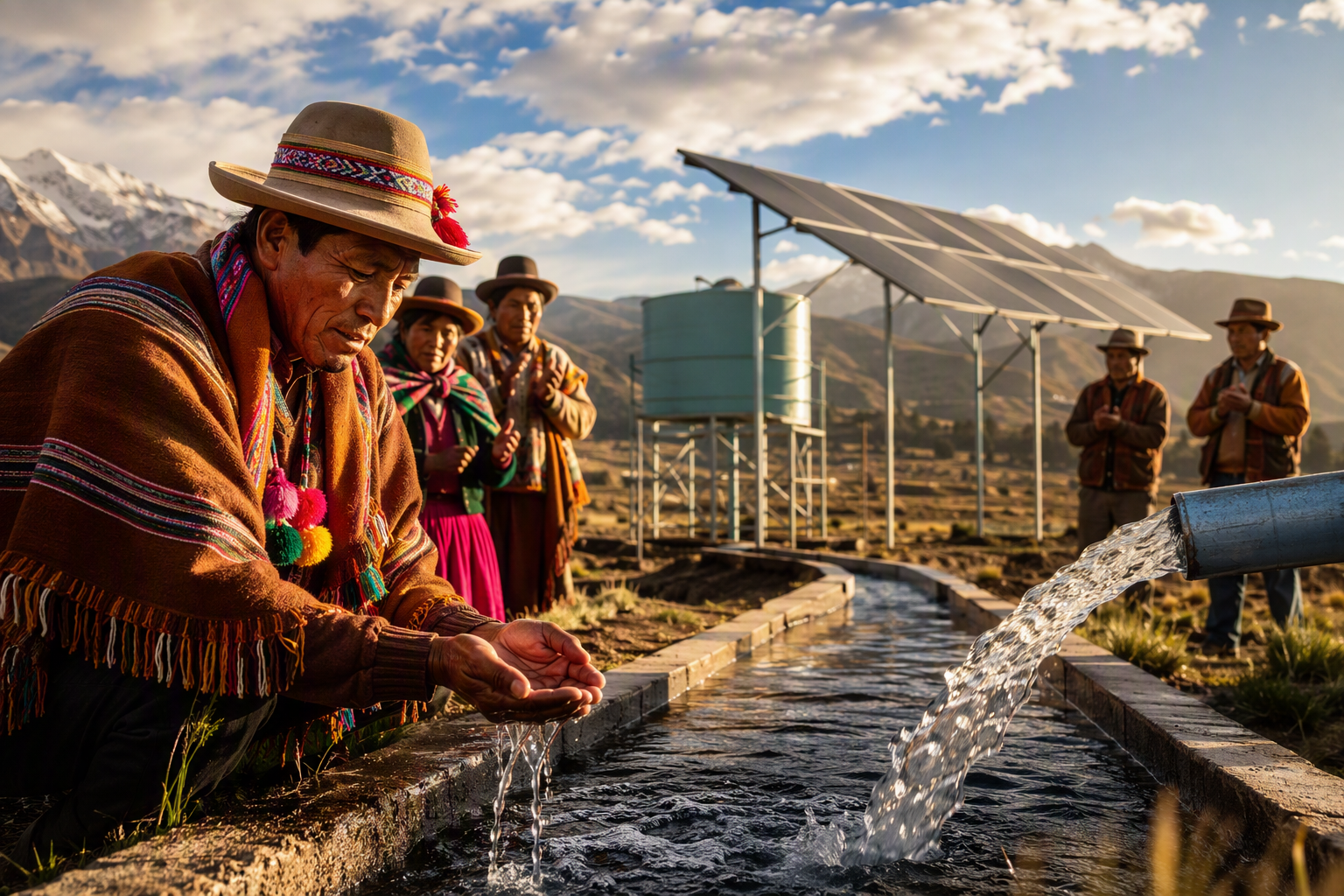 CONADI inaugura sistema de riego solar en comunidad Aymara