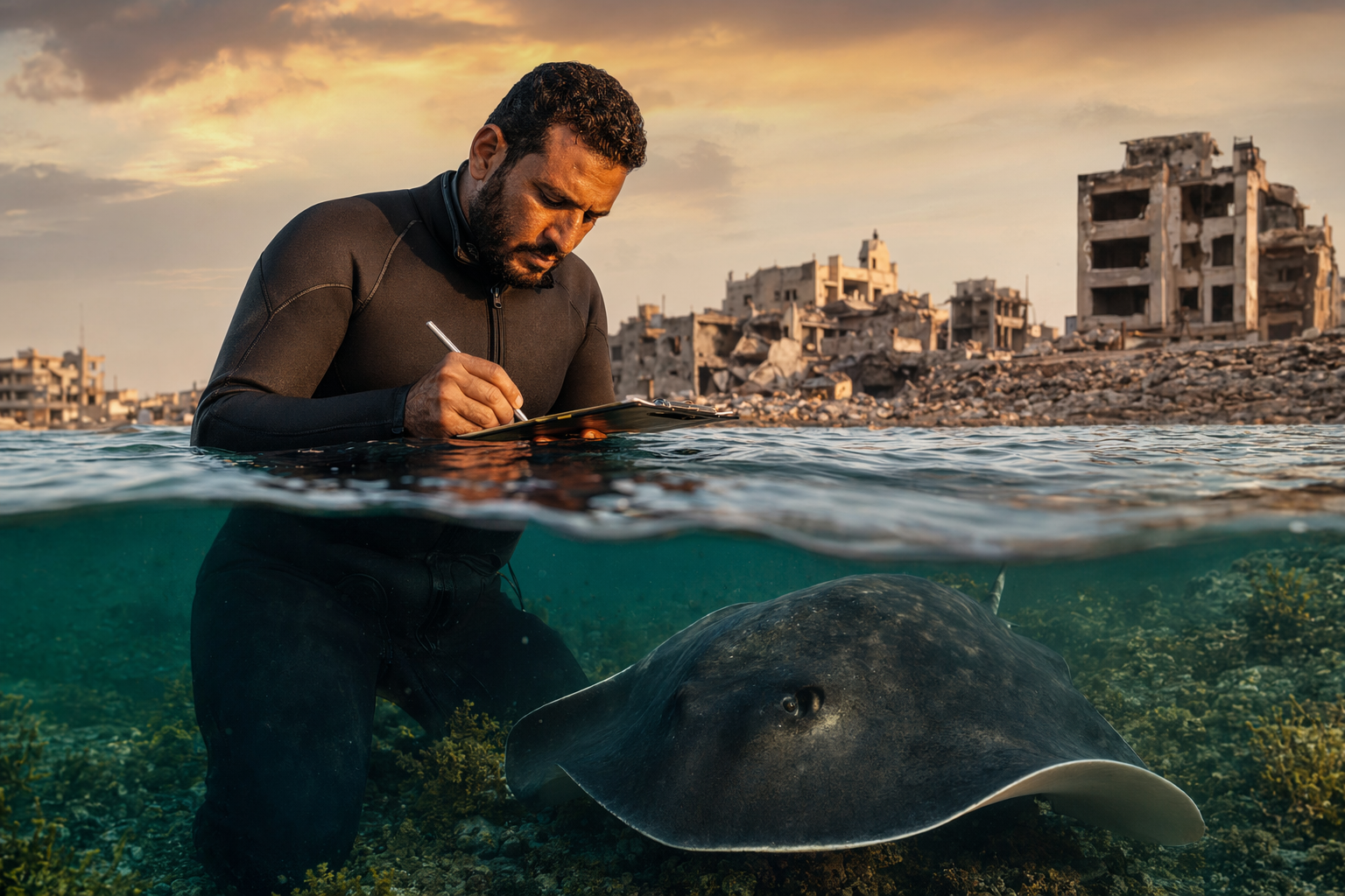 Científico palestino sigue estudiando especies marinas en Gaza