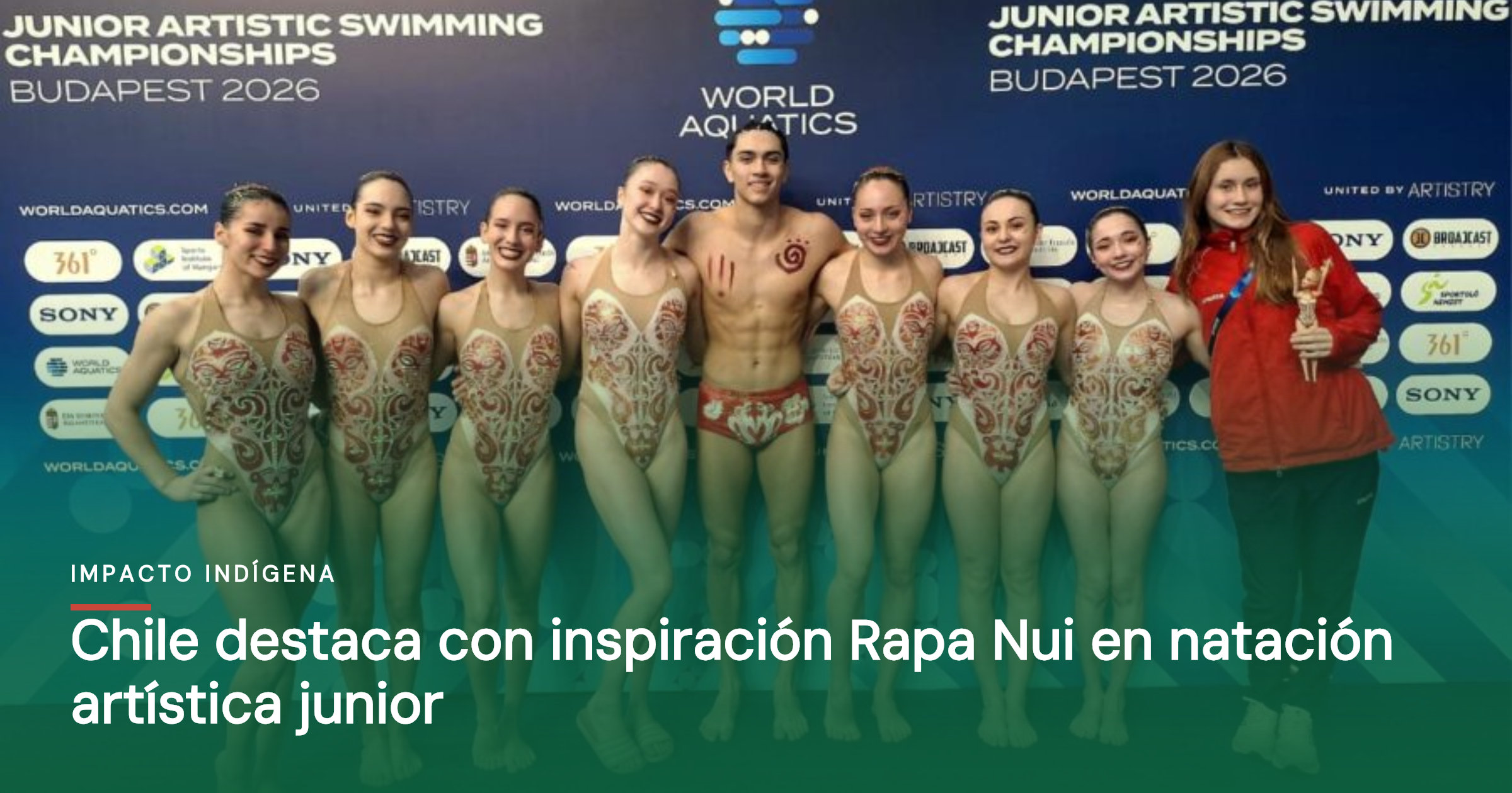 Chile destaca con inspiración Rapa Nui en natación artística junior